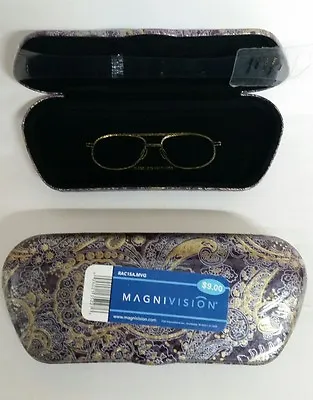 Lot Of 2 Magnivision Paisley Smooth Eyeglasses / Sunglasses Hard Case NEW • $9.99