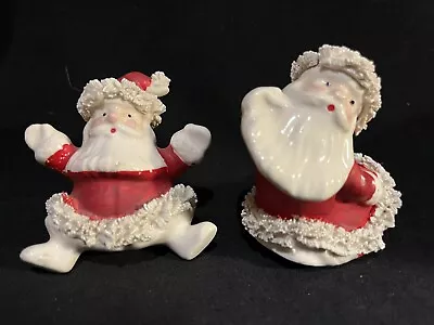 Vintage Napco Santa Claus Salt Pepper Shakers Spaghetti Trim  Figurine Japan • $19.75