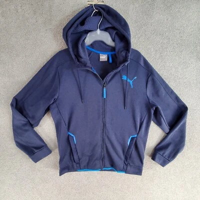 $29.99 • Buy PUMA Jumper Hoodie Mens Medium M Blue Activewear Casual Full Zip Pocket Hooded
