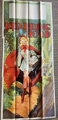 Original Vintage Poster RED RIDING HOOD HUGE 40 X90  Taylors Printers Wombwell • $95