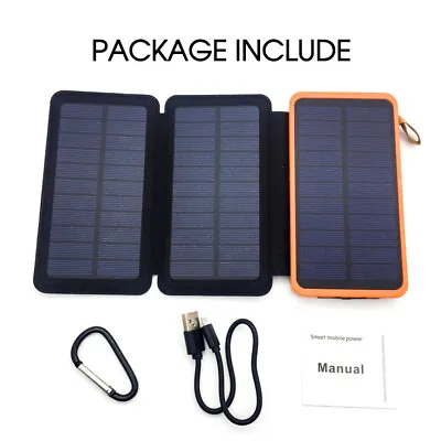 $29.99 • Buy 300000mAh Waterproof Portable Solar Charger Dual USB External Battery Power Bank