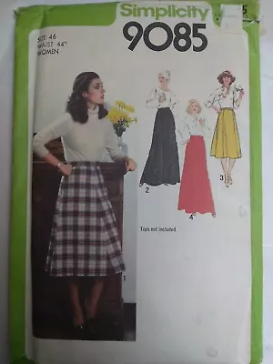 Skirt Gore Maxi Midi 46 (28W) 44  Waist Simplicity 9085 Sewing Pattern 70s UC • $10