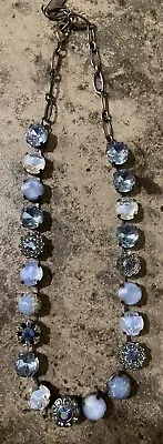 Stunning Mariana Necklace Charming Clears & Blues Austrian Crystals - EEUC! • $119.99