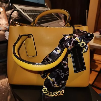 NWT La Terre Fashion Handbag Purse Tote Satchel PETA Approved Vegan Mustard • $19.80