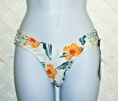 ZAFUL Low Coverage Bikini Bottom With Braided Hip Tropical Floral Small NWT • $6.75