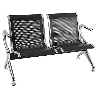2 Seat Heavy Steel Plate Office Bench Bank Airport Reception Waiting Room Chair • $113.99