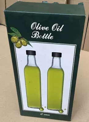 [2 Pack]Aozita 17 Oz Glass Olive Oil Dispenser Bottle Set • £6.53