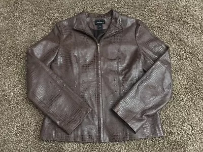 Moda International Women's Dark Brown Leather Jacket Size: Medium • $54.57