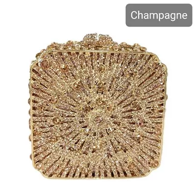 £104.60 • Buy Small Evening Clutch Crystal Rhinestone Wedding Handbag Party Purse Box Bag