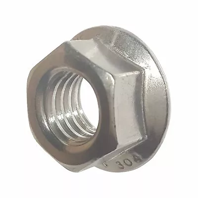 1/4-28 Stainless Steel Flange Nuts Serrated Base Lock Anti Vibration Qty 50 • $18.39