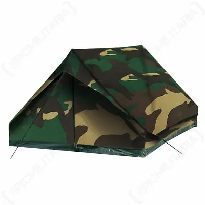 Two Person Tent - Woodland Camo Camping Festival Backpack Hiking Travel Light • £60.95