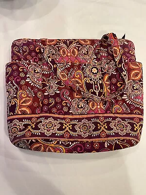 Vera Bradley Mandy Safari Sunset Purple Multicolor Paisley Zip Tote Bag Purse • $45