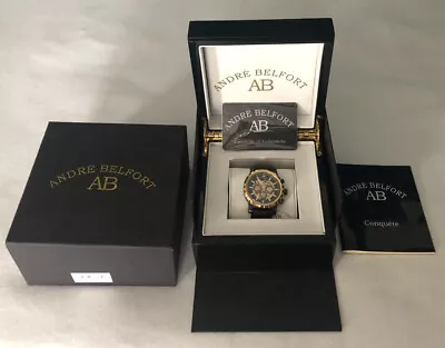 £250 • Buy Andre Belfort Conquete IP Schwarz Automatic Watch Gold