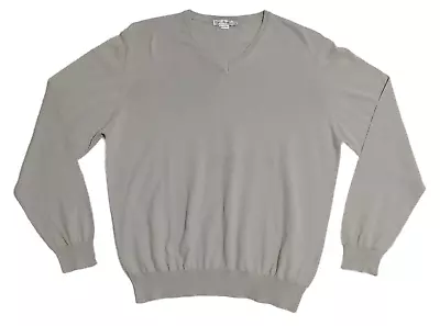 Enzo Mantovani Italian Premium Luxury V Neck Long Sleeve Sweater Soft Gray LARGE • $13.99