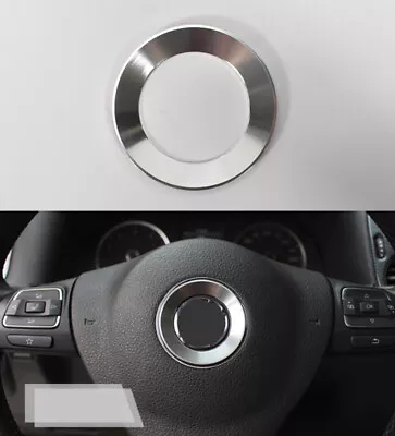 Silver Aluminum Alloy Steering Wheel Emblem Ring Trim Fits V W Golf Jetta Passat • $17.30