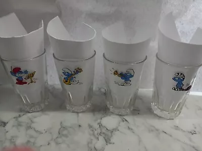 Smurf Glasses Peyo  Vintage 1981/1982 Rare Set Of 4 • $28