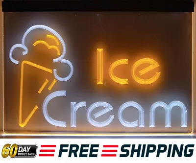 Ice Cream Shop Open LED Neon Light Sign Bar Business Display Wall Art Lamp Décor • $99.99