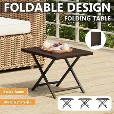 $41.99 • Buy  Folding Table Poly Rattan Outdoor Furniture Picnic Table Multi Colours VidaXL