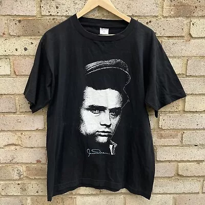 Vintage James Dean T-shirt Black Large Head Graphic Print Size XL • $61.60