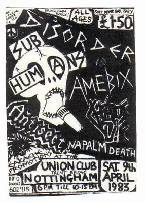 Prints Of Old Hardcore Punk Gig Poster - A4 Laminated -anarcho Punk -punk Rock • £3