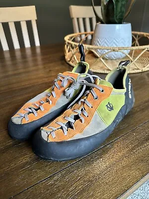 Evolv Trax VTR3D Lace Up Climbing Shoes Gray Green Orange Size 10 Men’s • $30