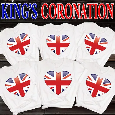 King Charles Coronation Union Jack T-Shirt Perfect For Men Women Kids Top 8 • £7.99