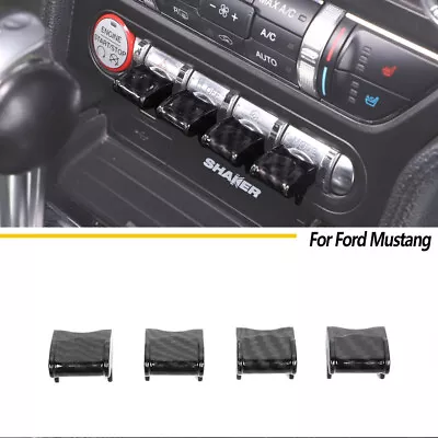 4pcs Interior Center Switch Button Cover Trim Set For Ford Mustang 2015+ Carbon • $16.99