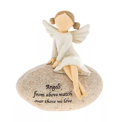 Stone Pebble Ornament Gift - Sentimental Wording - Angels From Above • £11.43