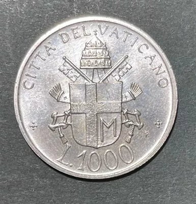 1992 Vatican City 1000 Lira Silver Coin Excellent Condition • $18.99