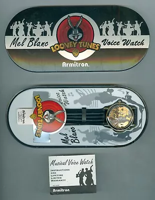 Vintage New In Tin Box Looney Tunes Bugs Bunny Mel Blanc Working Voice Watch • £65.07