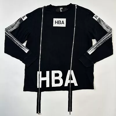 HBA Hood By Air X-Ray Skeleton Zipper Long Sleeve T Shirt Size XL Black • $179.99