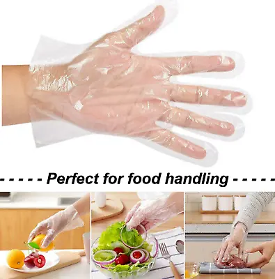 £2.49 • Buy 100X Polythene Plastic Gloves Food Handling Dyeing Hair Dust & Dirt Hand Gloves
