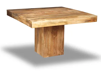 £319.95 • Buy Mango Wood Light Furniture 120cm Cube Dining Table (h32l)