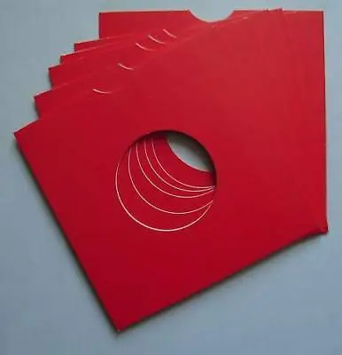 10 X 7  Red Cardboard Record Sleeves Cover Card 7 Inch Single Sleeve • £11.50