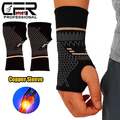 Copper Wrist Hand Support Brace Splint Carpal Tunnel Sprain Arthritis Sports • $7.49