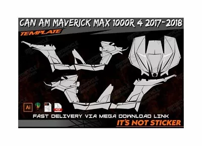 CAN AM MAVERICK MAX 1000R 4 2017-2018 Template Vector 1/1 Real Scale EPS-PDF-CDR • $80