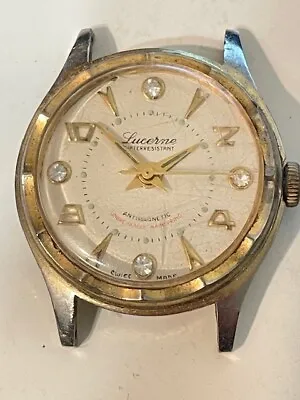 Nice Diamond Dial Lucerne Golden Old High Grade Rare Vintage Running Good • $18.50