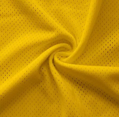 Gold Pro Mesh Heavy Athletic Jersey Fabric - 58  Wide - Medium Holes • $17.95