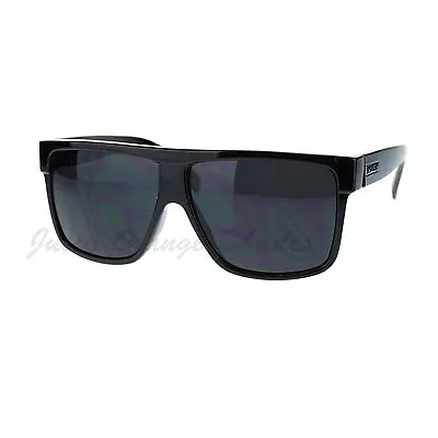 KUSH Men's Sunglasses Flat Top Square Frame Black Dark Lens • $11.95