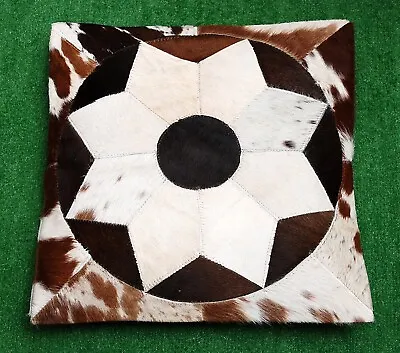 Natural Cowhide Patchwork Pillow Cushion Hair ON Covers  Cushion Leather E-4346 • £0.99