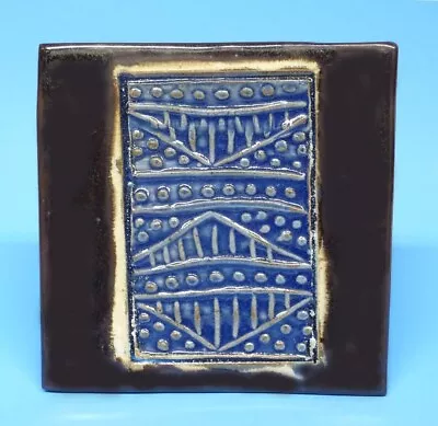 MOTAWI RARE BLUE ART TILE Abstract Design 6” X6  TILE Signed Dynese McClumpha • $65