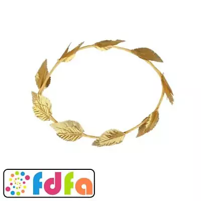 Wicked Greek Roman Headband Gold Leaf Laurel Adults Child Fancy Dress • £3.69