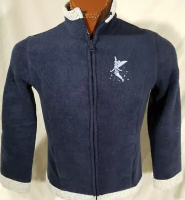 Disney Tinkerbell Women Girls Blue Zip Fleece Jacket Size S • $17.99