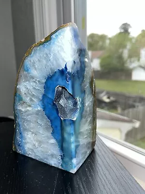 Blue Agate Crystal Bookend • $40