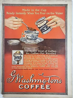 G Washingtons Prepared Coffee Vintage Ad Original Delft Cup Saucer Beverage Joe • $11.33