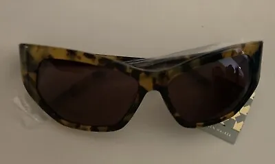 Karen Walker Superhero Wrap Brown Crazy Tortoise Sunglasses Womens New W Case • $39.99