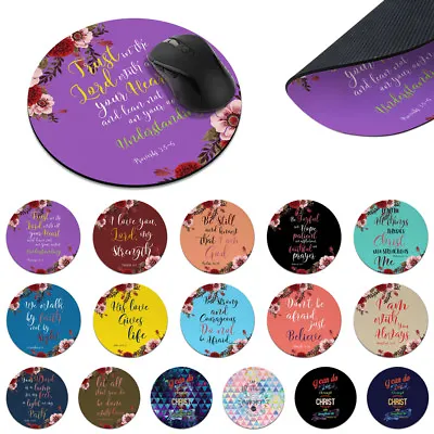 Bible Verses Design Circle Mousepad Mousemat Game Gaming Mice Mat For PC Laptop • $8.99