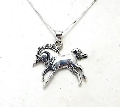 Mythical Unicorn Necklace With 18 Inch Chain 925 Sterling Silver Jewellery Gift • £18.95