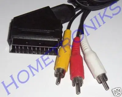 £3.59 • Buy 2 Pack - 3 Phono Plugs To Scart Cable Av Lead 1.5 Metre