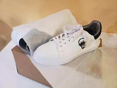 Mens Karl Lagerfeld Paris White Leather Shoe Sneakers LF1S1107 Size 11 • $85